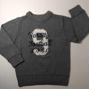 Boys Gray Varsity Football Sweater
